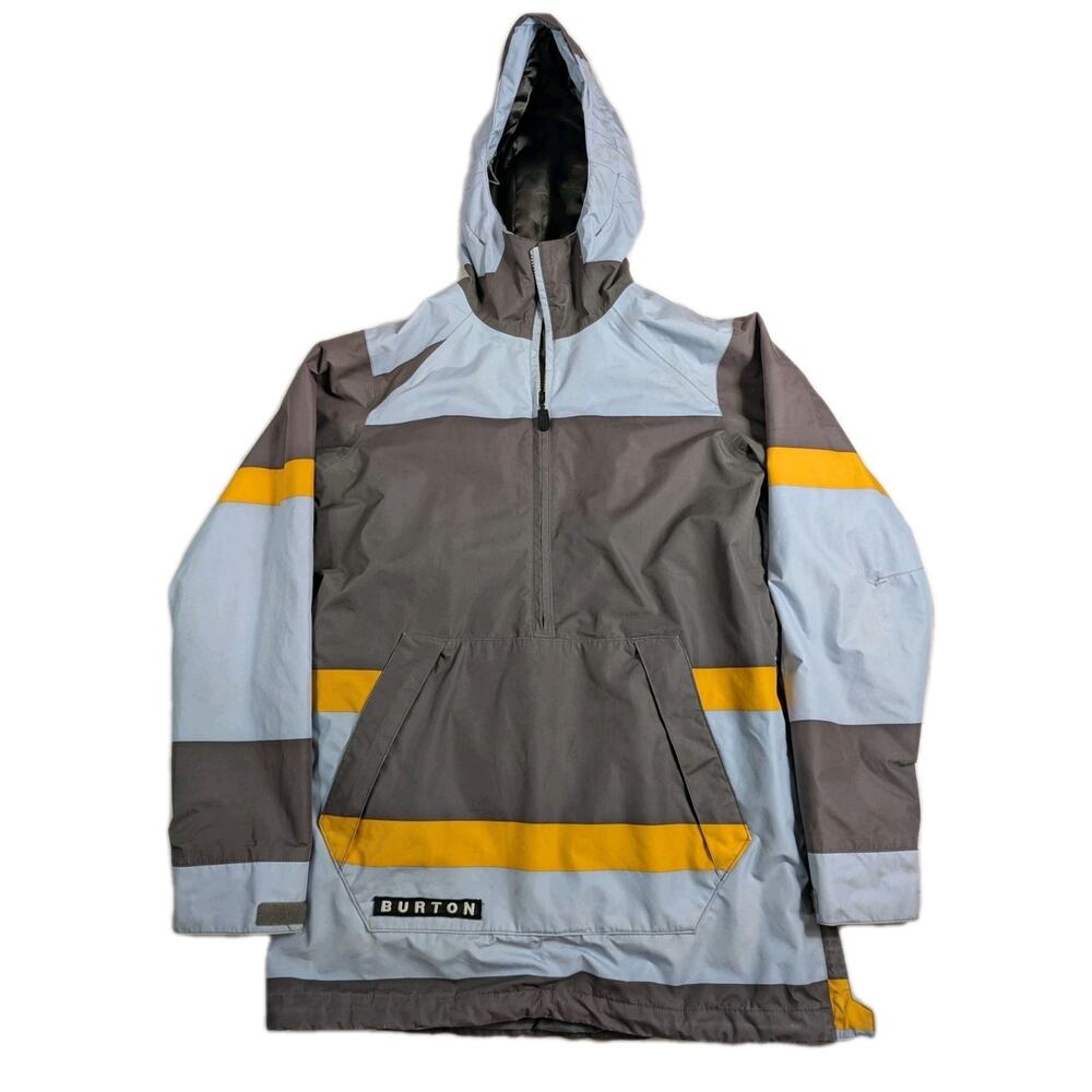 Burton Snowboard Jacket Chittagong Snow coat Dry ride Hood Black Grey Mens Small